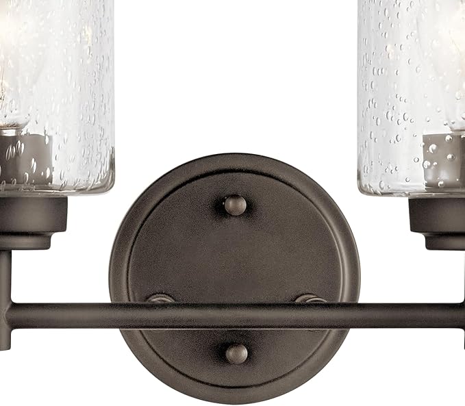KICHLER Winslow 12.75" 2 Light Vanity Light with Clear Seeded Glass in Olde Bronze®