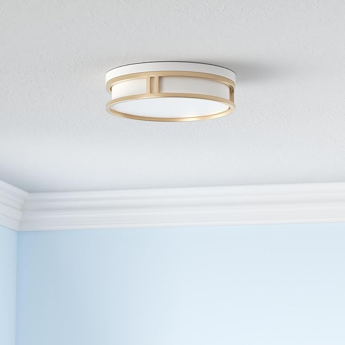 12.5 Inch LED Flush Mount Ceiling Light Fixture, 26W, Super Bright 1700 Lumens, 3 Color 3000K/4000K/5000K, Dimmable Ceiling Lamp for Bedroom Hallway Bathroom Kitchen (White Gold)