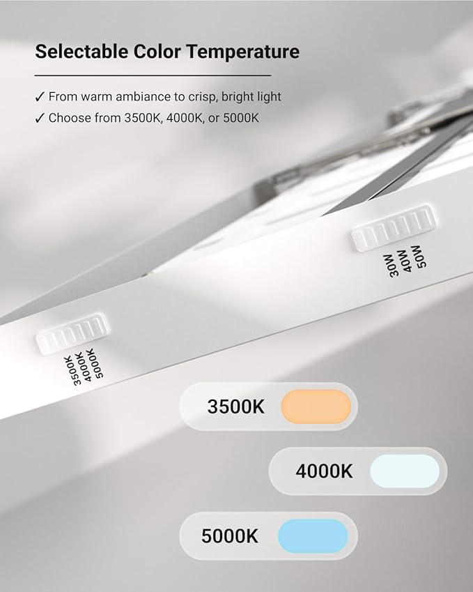 Sunco 12 Pack 1x4 LED Flat Panel Light, Dual Selectable CCT 3500K/4000K/5000K & Selectable Wattage 30W/40W/46W, 5700LM, 0-10V Dimming, Surface Mount, Matte White Drop Ceiling Fixture - ETL, DLC