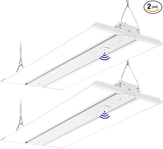 hykolity LED Linear High Bay Shop Lights 2FT with PIR Sensor Base, 165W/132W/99W Power Tunable, 22275LM/17820LM/13365LM 5000K Lighting Fixtures for Garage Warehouse, 2 Pack