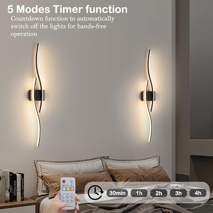Daunton Black Vanity Lights Fixtures Over Mirror, Modern LED Bathroom Light Fixture with Remote Control, 3CCT Dimmable Bathroom Vanity Light 40.5 inch Wall Sconce Lighting for Bedroom, Living Room