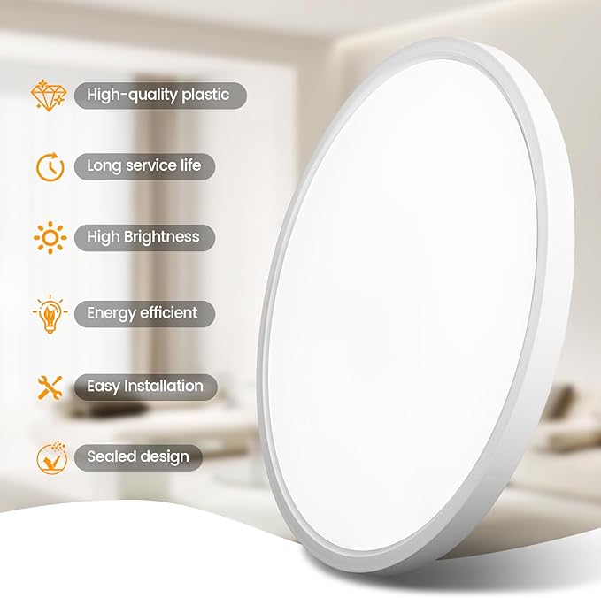 TALOYA Flush Mount Ceiling Light,8 Pack,10 Inch,18W,5000K Daylight Super Slim LED Ceiling Light for Bedroom, Living Room, Kitchen, Laundry and Hallway