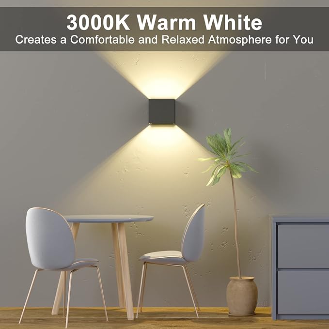 ChangM Sconces Wall Lighting 10W, Blade Angle Adjustment, IP65 Waterproof LED Modern Lighting Suitable for Indoor and Outdoor, Replaceable G9 LED Bulb, Warm White 3000K, 2 Pack
