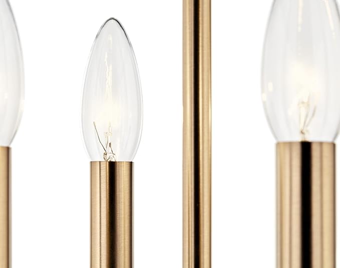 Kichler Delvin 4-Light Pendant, Updated Traditional Light with Clear Glass in Champagne Bronze and White, for Foyer, Dining Room, Living Room, Office, Bedroom, or Kitchen, 52619CPZWH