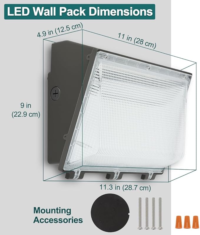 kadision 120W LED Wall Pack Light, 13200lm 5000K Daylight 100-277V, Dusk-to-Dawn Outdoor Lighting Fixture for Parking Lots, Backyards, ETL Listed
