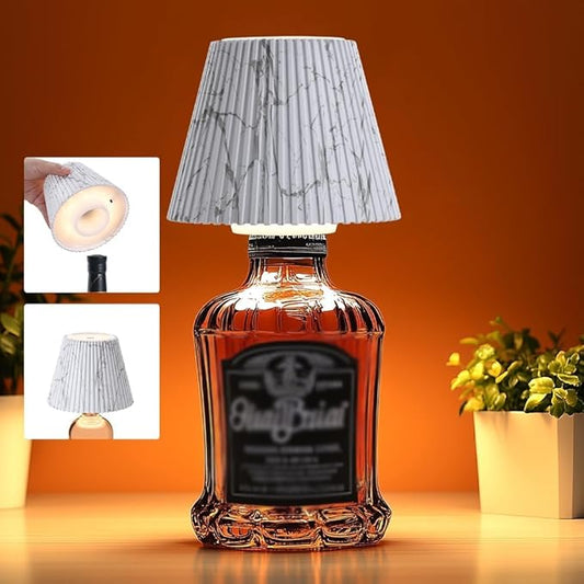 WILIT Wireless Bottle Lamp Shades for Table Lamps, 3 Level Brightness Touch Night Light, Rechargeable Cordless Lamp for Bedroom Bar&Restaurant, Table Top Decor, House Warming Gifts, Mothers Day Gifts