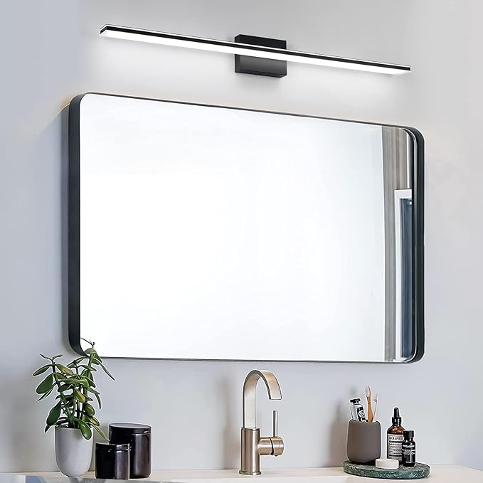 LED Bathroom Light Fixtures 28W Bath Room Lamps 40" Over The Mirror Lighting Fixture for Bathroom Matte Black Wall Lights Above Mirror 6000K