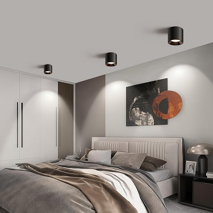 OKELI Hallway Light Flush Mount Modern LED Ceiling Light Fixtures for Kitchen Entryway, 20W 4000K Dimmable Close to Ceiling Lighting, 4.6'' Cylinder Ceiling Lamps for Dining Room Living Room