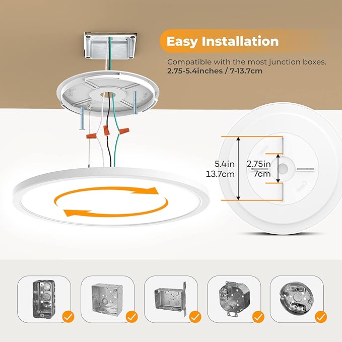 BLNAN LED Flush Mount Ceiling Light with Remote Control, 15.4 Inch 36W 3000K-6500K Dimmable Ultra Thin Low Profile Wired Ceiling Lamp with Night Light for Living Room Bedroom Kitchen