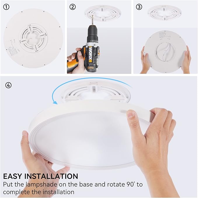 4Pack 2800LM Flush Mount LED Ceiling Lights,White 24W Slim Ceiling Light Fixture Round Day White 6000K Thin Round Flat 9Inch Ceiling lamp 120V Surface LED Ceiling Light 250W Equivalent