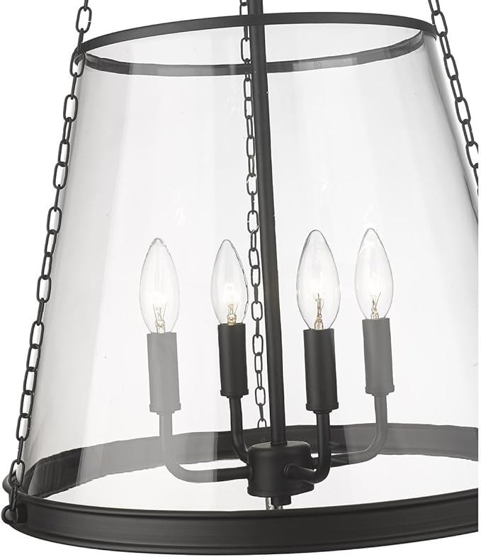 Z-Lite 341P18-MB Prescott Pendant, 4-Light 240 Total Watts, Matte Black