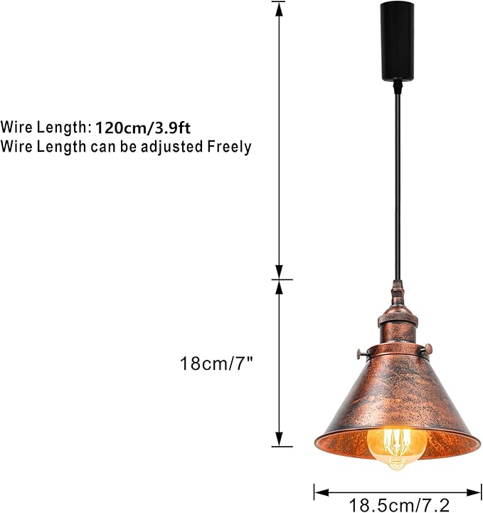3-Pack Adjusted Wire Length H-Type Track Hanging Light 3.9 Ft Black Cord E26 Base Plating Painted Red Metal Pendant Light Fixture,Industrial Lamp for Loft Aisle Balcony(No Bulb,No Track)