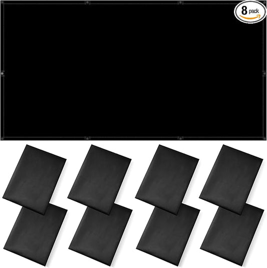 ANGSYLTH 8 Pcs Fluorescent Light Covers - 4 x 2 Feet Magnetic Light Filters for Ceiling Lights, Classroom, Office, Hospitals, Home (Black)