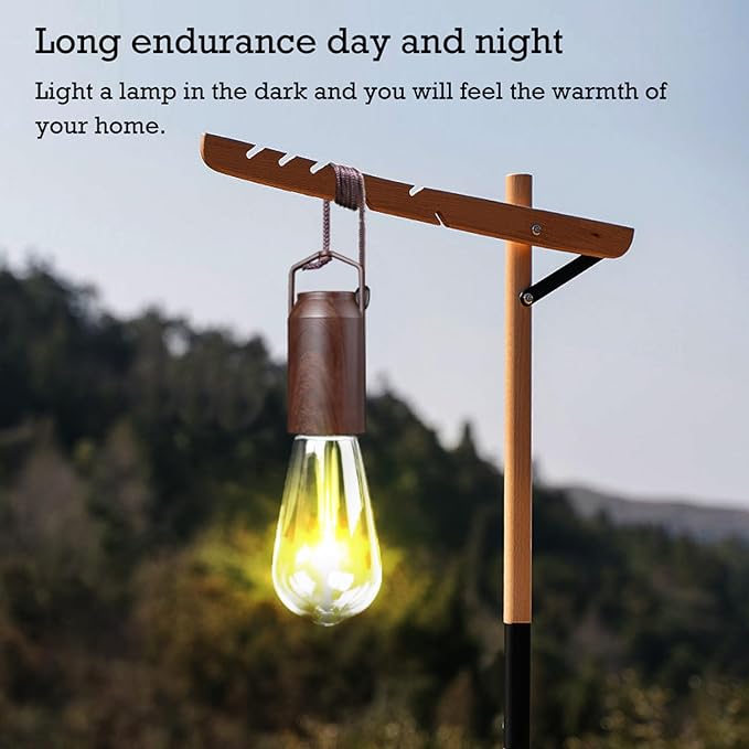 2 Pack Rechargeable Warm Tent Hanging Light Bulb,Portable Outdoor Vintage LED Camping Light,Pendant Hurricane Emergency Lighting Lantern for Hiking Backpacking Fishing Outage Power Failure