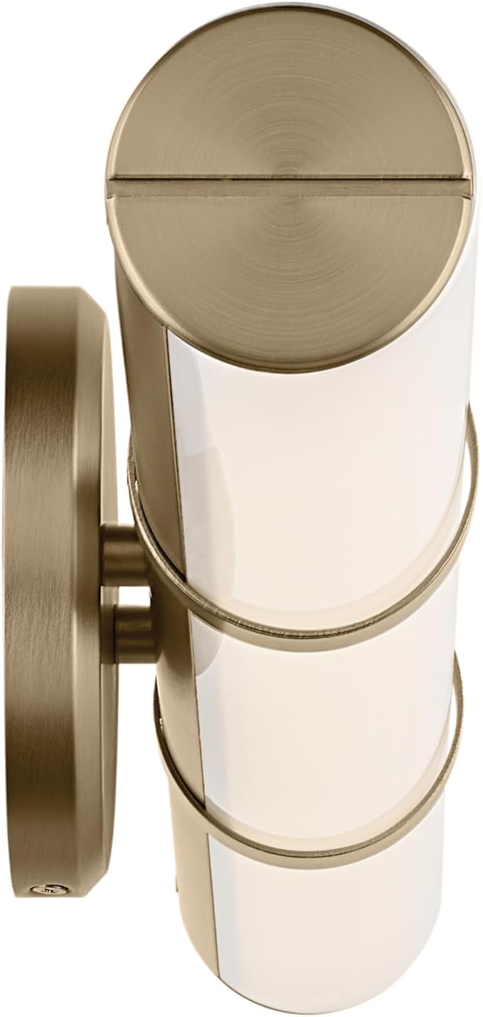 Kichler Rosh 24.25" LED Bathroom Vanity Light Fixture with White Glass in Champagne Bronze, Modern Minimalist Bath Bar for Mirror, Dimmable (24.25" W x 5" H), 55188CPZLED