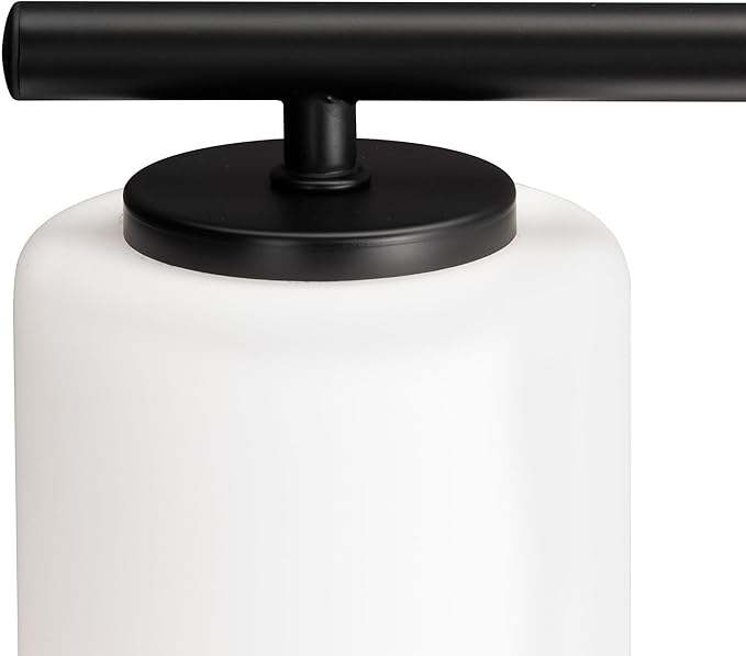 Progress Lighting Replay Collection 48 in. 6-Light Textured Black Etched White Glass Modern Bath Vanity Light