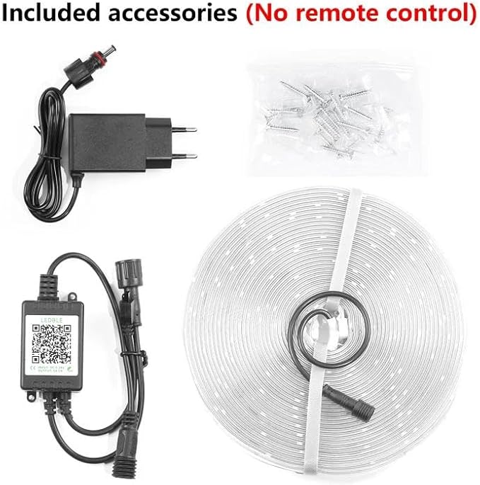 Outdoor LED Strip Lights, 66 ft, Smart IP67 Waterproof RGB Lights 20m with Music Sync and App Control, Wall-Mountable, for Balcony, Garden, Bedroom, Christmas, Halloween (No Remote Control)