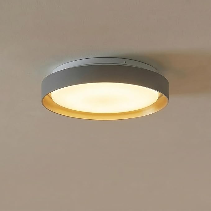 15.94" LED Flush Mount Ceiling Light Blue and Gold, Low Profile Light Fixture, Dimmable 5CCT 2700K-5000K Modern LED Ceiling Light Fixture for Kitchen, Bedroom, Living Room, Hallway, Hardwired