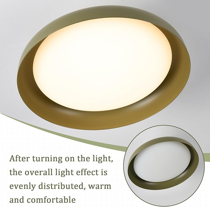 BISAMIYA Modern LED 12.6 inch Ceiling Light, Adjustable Semi Flush Mount Ceiling Light Fixture, Brass Accent, for Hallway, Kitchen, Entryway, 18W 3000K Warm White