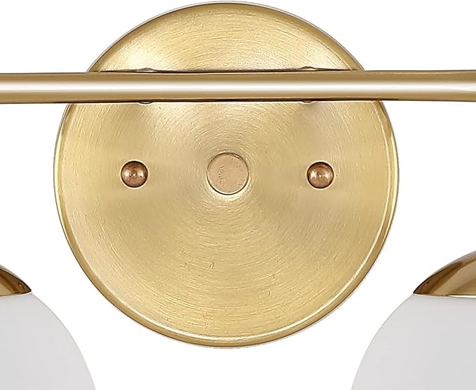 JONATHAN Y 15" Gold Painting Modern Globe Wall Sconce Vanity Light for Bathroom, White Frosted Glass Shade, Midcentury Parisian Bistro Wall Lamp, LED Bulb Included (JYL3535A)
