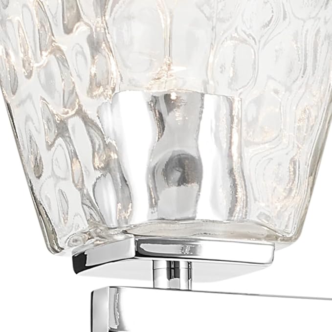 Kichler Marant 4-Light Bathroom Vanity Light Fixture 33.25" Chrome with Clear Water Glass Shade Over Mirror for Modern Powder Room and Bathroom Lighting (33.25" W x 9.5" H), 55217CHWTR
