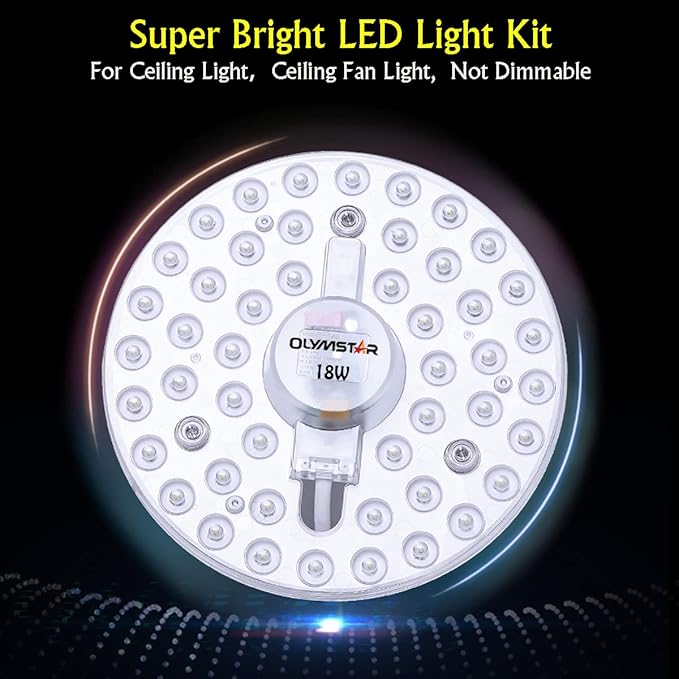 18W LED Kit for Flush Mount Ceiling Light Circle Fluorescent Bulb Replacement,Retrofit LED Light Engine Board Panel, 4500K Natural Light