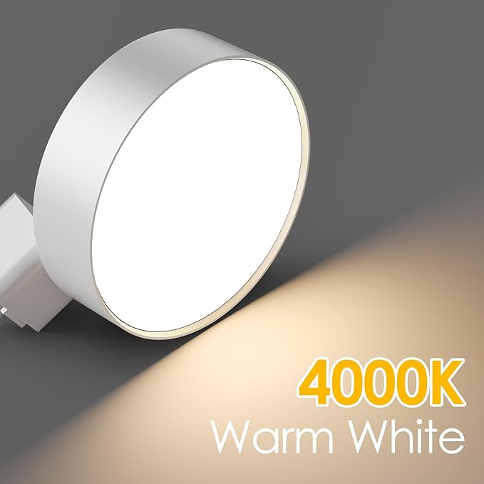 Diffuse LED Track Lighting Heads H Type Track Light Heads Dimmable Kitchen Track Lighting Fixtures Ceiling, Compatible with H Track Rails - Flicker Free CRI90+ 4000K 12W 1000lm, 4 Pack White