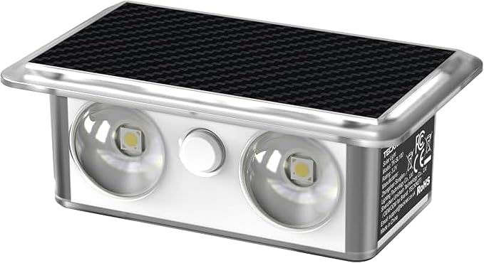 TECKNET Solar Outdoor Up Down Lights, 8 Modes RGB Color Changing Wall Sconces with 35% High Conversion Solar Panel, IP66 Waterproof Dual-Lens LED Decorative Lights for Garden, Fence, Patio (1 Pack)