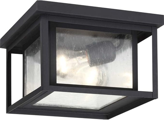 Sea Gull Lighting 78027-12, Hunnington Cast Aluminum Outdoor Ceiling Lighting, 30W, Black, two light