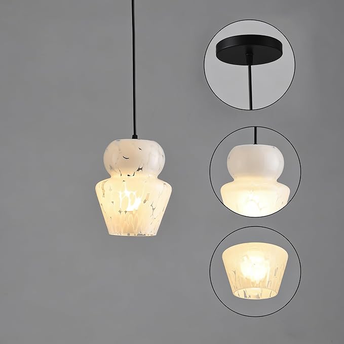 Industrial Pendant Light with Glass Shade Matte Black Pendant Lighting Adjustable Industrial Retro Style Hanging Light,Kitchen Island Farmhouse Pendant Lights Fixtures for Kitchen,Farmhouse