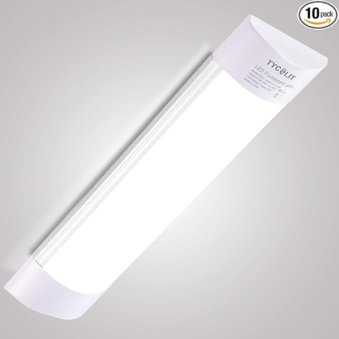 Sararoom 10Pcs 3FT LED Shop Light Fixture 30W LED Tube Light, 3600lm, 6500K Cold White, 90cm 35.4inch LED Garage Closet Light Ceiling Light for Office Home Basement, No Plug, No Ground Wire