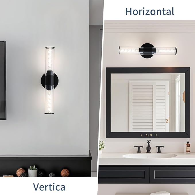 Black Battery Operated Wall Sconces Set of Two Modern Rechargeable Wall Sconces with Remote Control LED Dimmable Wall Lights for Living Room Bedroom Hallway (2 Pack)