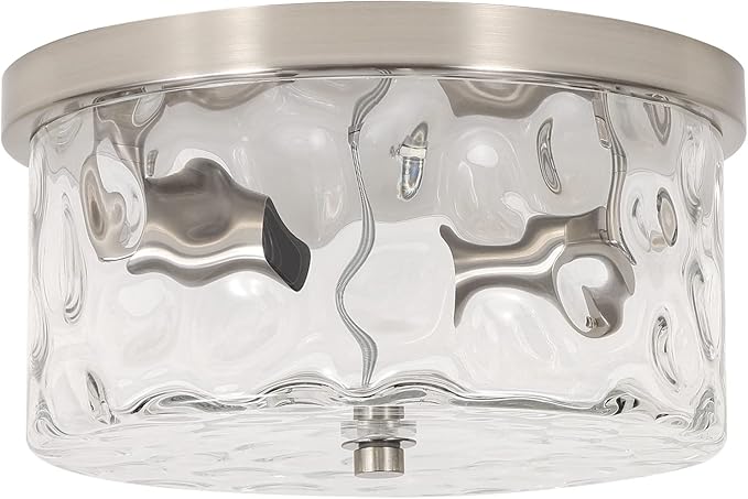 LamQee 2-Light Flush Mount Ceiling Light Farmhouse Kitchen Island Ceiling Light with Bubble Glass Close to Ceiling Light Fixture for Living Room Bedroom Foyer Hallway
