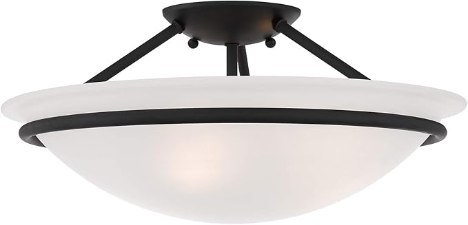 Livex Lighting 4824-04 Newburgh 3-Light Ceiling Mount, Black