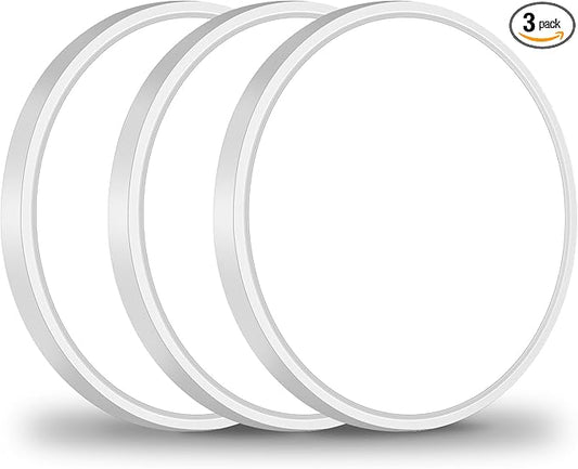 Brightever 3 Pack LED Flush Mount Ceiling Light, 7 Inch 1600LM, 150W Equivalent Modern Ceiling Light Fixture, 5000K Daylight White 0.67 Inch Thickness Light Fixtures Ceiling Mount, Non-Dimmable