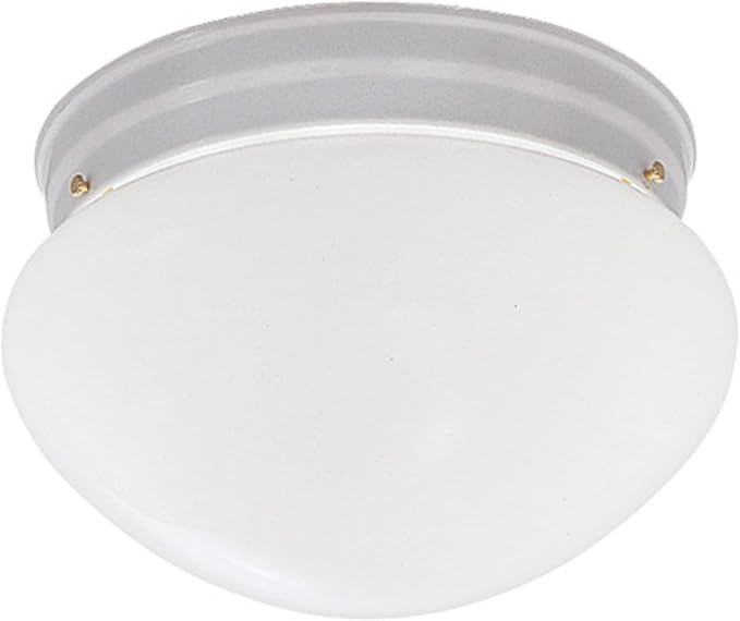 DESIGNERS FOUNTAIN 2-Lights Flush Mount Ceiling Light, 9 Inch Lighting Fixture for Kitchen, Bedroom, Bathroom, and Hallway, Frosted White Glass, White, 4732-WH