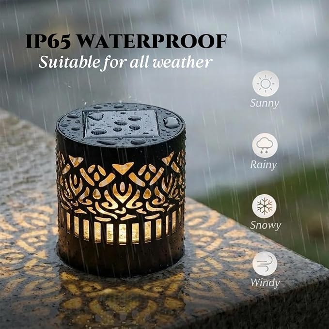 Decorative Solar Mandala Lights, Solar Mandala Lights Outdoor, Mandala Theme Waterproof Fence Light for Garden Post Patio Backyard Yard Decor (2PCS, Warm White