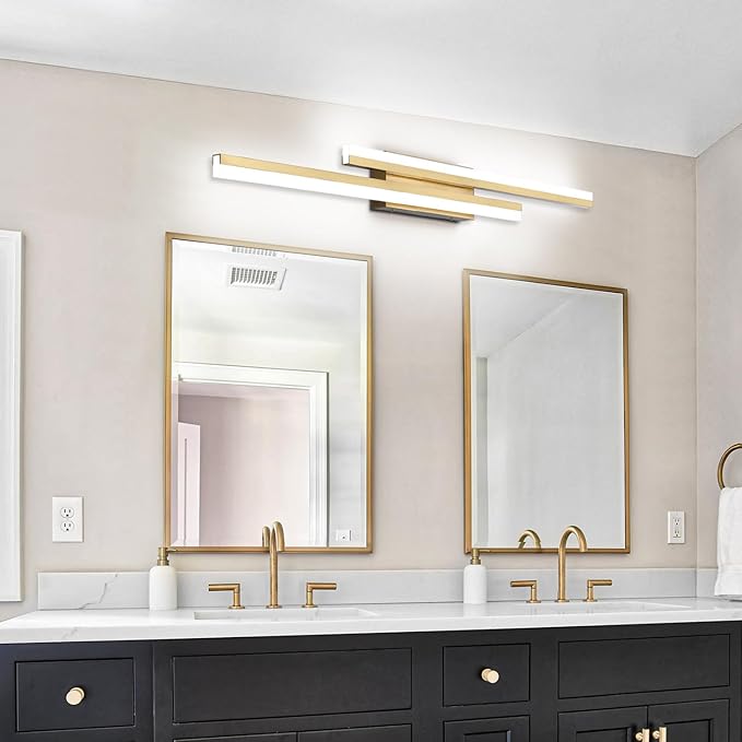 PRESDE 48 Inch LED Bathroom Light Fixtures Over Mirror Brushed Gold Vanity Light Modern Bath Lighting Bar 5CCT