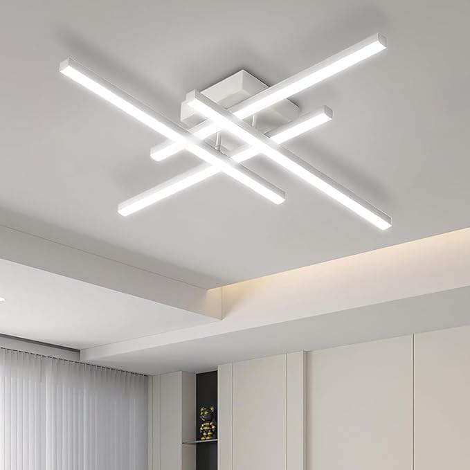 21W Modern LED Ceiling Light Fixture, 27.5Inch Flush Mount Ceiling Light for Bedroom ‎Kitchen Living Room Bathroom Garage Farmhouse Dining Hallway White 6500k Cold Light