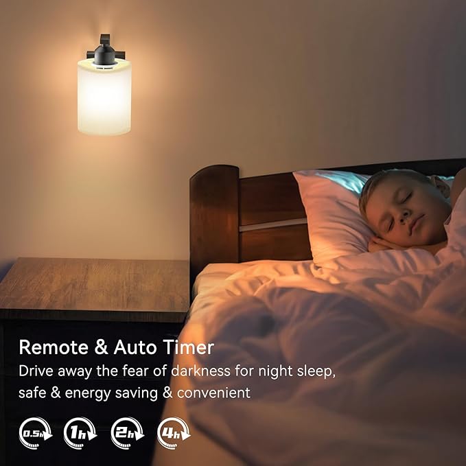 iThird 1 Pack Battery Operated Wall Sconces Lights: 6000mAh Rechargeable Wall Lights with Remote Control, Dimmable LED Wall Lamp Indoor, Black Wireless Scone Lighting for Bedroom Living Room Bathroom
