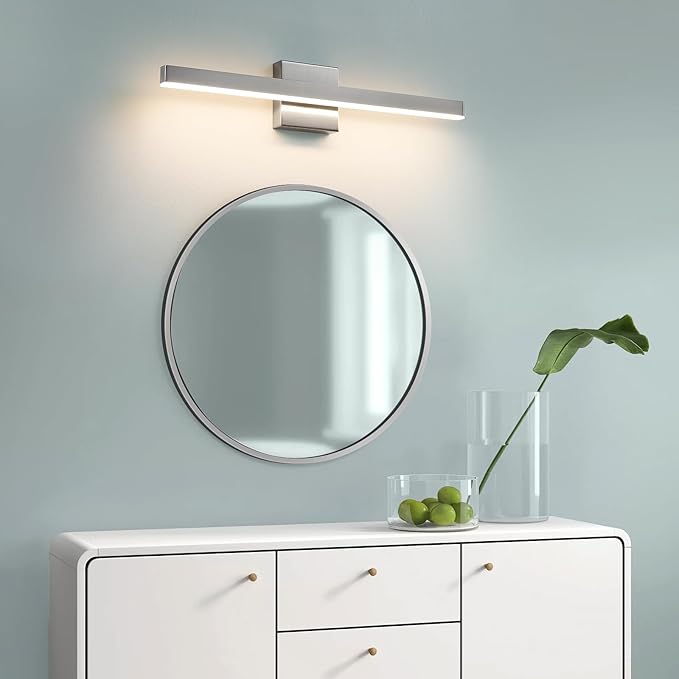 KAISITE Modern Vanity Light Brushed Nickel Bathroom Light Fixture Over Mirror 24 inch Vanity Lighting Fixture Dimmable 5CCT LED Bar Vanity Light for Bathroom Restroom