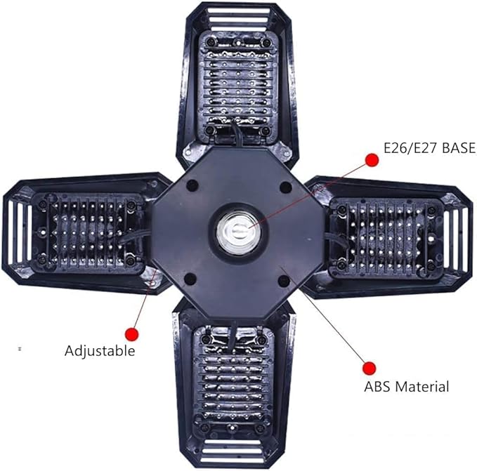 LED Garage Lights with Motion Sensor - 12000 Lumen 6500K Daylight 120W, Four Leaf Garage Organization Ceiling Lighting