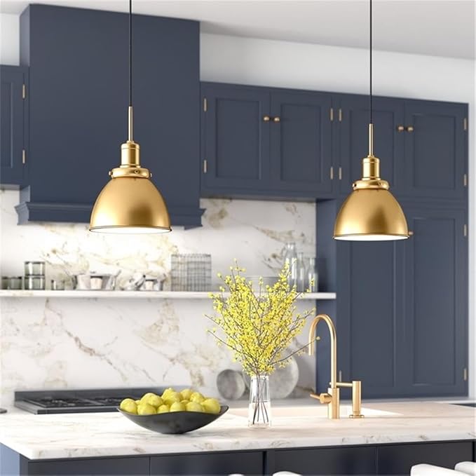 Madison 12" Wide Pendant with Metal Shade in Brass/Brass