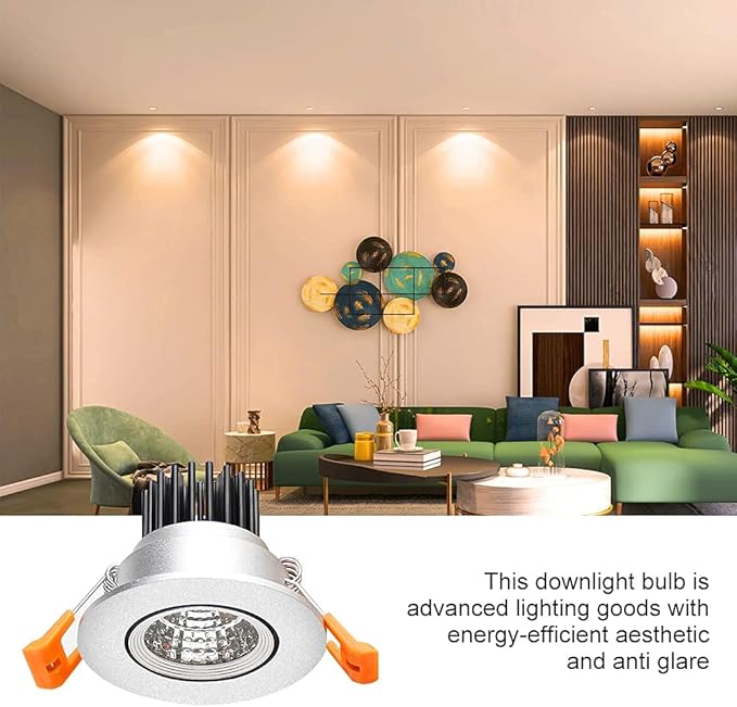 LightingWill 2inch LED Dimmable Downlight, 3W COB Recessed Ceiling Light, Ultra Warm White 2700K, CRI80, 25W Halogen Bulbs Equivalent, Silver(4 Pack)