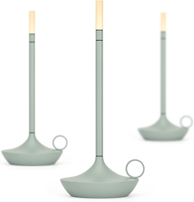Wick Rechargeable Table Light (Sage Green, Short)