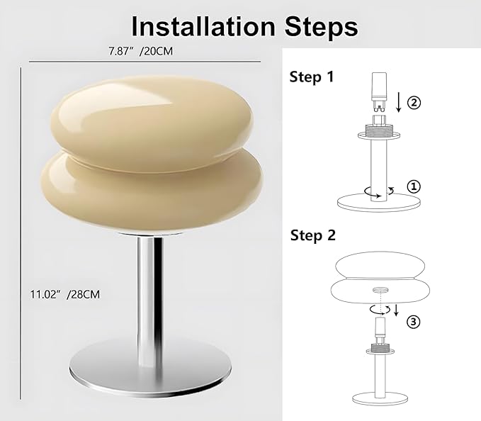 Glivpny Mushroom Lamp Table Lamp for Night Stands,Mid Century Modern Desk Lamps for Bedroom, Vintage Dimmable Bedside Small Lamps, Cute Cool Home Room Aesthetic Decor for Living Room (Green)