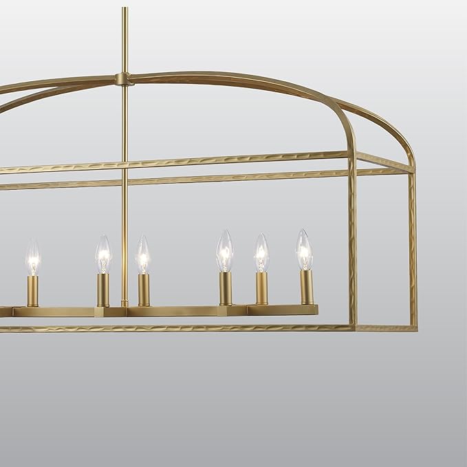 Asher Hamilton AHP-210AG Montclair 40 Inch Pendant Light | Adjustable 18.9 to 57.6 Inch Height | E12 Candelabra Base | Dry Rated for Indoor Use Only | Antique Gold Finish
