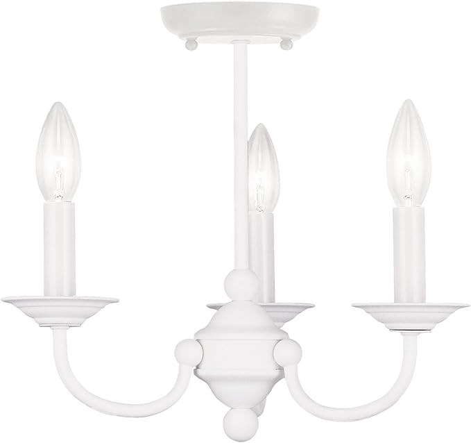 Livex Lighting 4153-03 Chandelier with No Shades, White