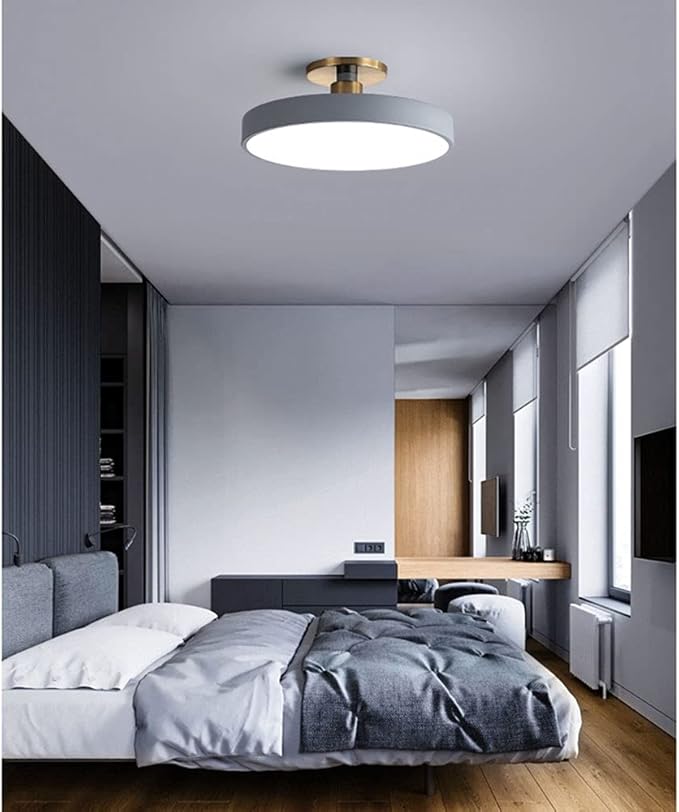 CHENKUI Macaron Ceiling Light LED Half Flush Mount Modern Ceiling Lamp Fixture Three-Tone Light (3000K/4500K/6000K) Ceiling Lighting Easy Installation of Round Lights for Entrance