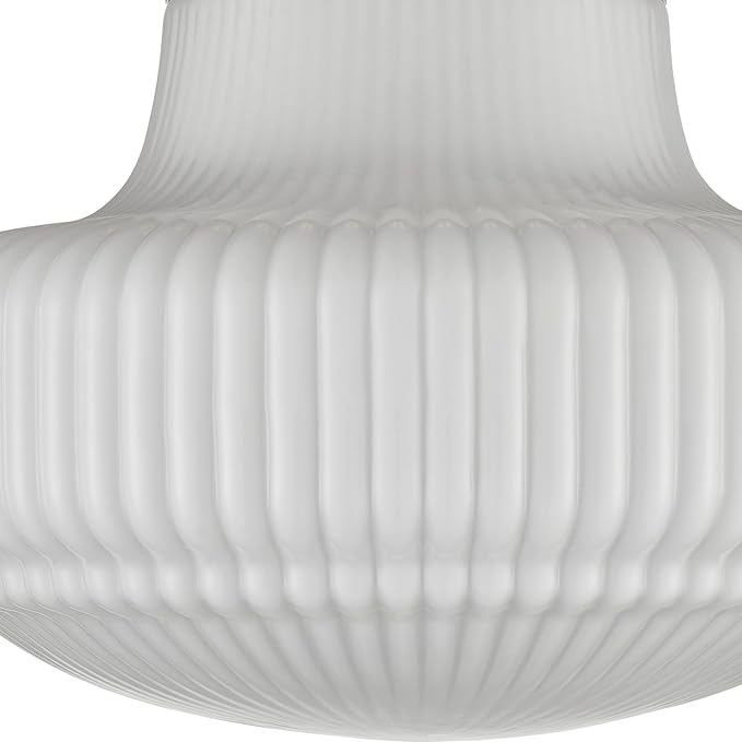 CLAXY Modern Gold Schoolhouse Ceiling Light Semi-Flush Mount Ceiling Light Fixture Ribbed Milk Glass Lamp for Hallway Entryway Bedroom Kitchen Bathroom